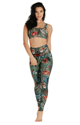 Green Thumb Printed Yoga Leggings by Yoga Democracy