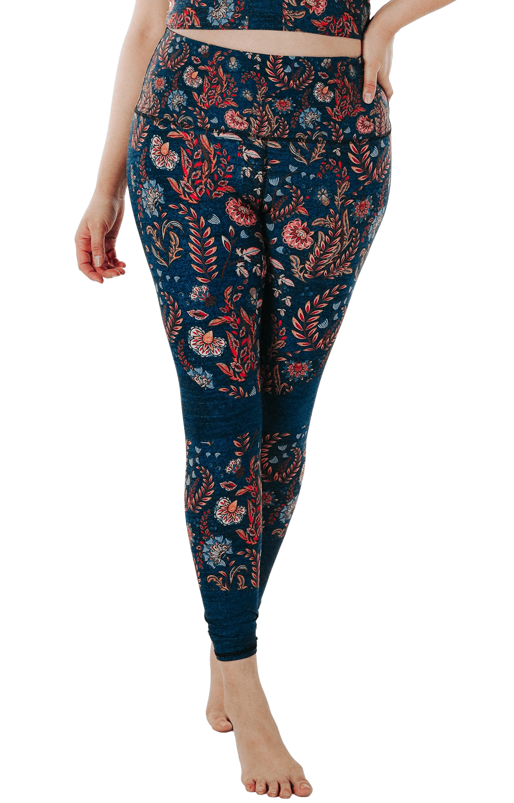 Festival Denim Printed Yoga Leggings by Yoga Democracy