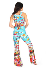 Flower Bomb Printed Bell Bottoms by Yoga Democracy