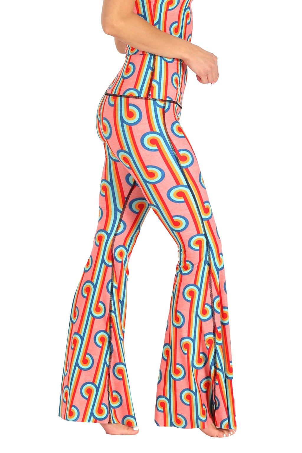 Rainbow Chaser Printed Bell Bottoms by Yoga Democracy