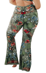 Green Thumb Printed Bell Bottoms by Yoga Democracy