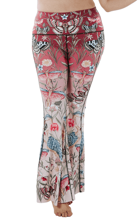 Pretty In Pink Printed Bell Bottoms by Yoga Democracy