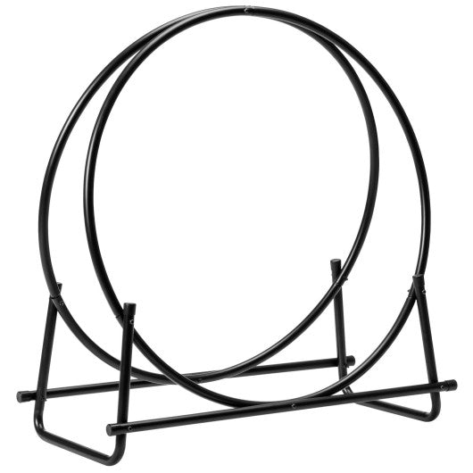 30-Inch Tubular Steel Log Hoop Firewood Storage Rack