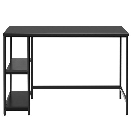 47 Inch Computer Desk Office Study Table Workstation Home with Adjustable Shelf Black-M