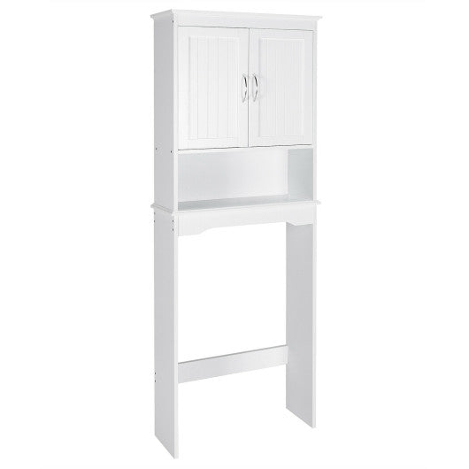 Over the Toilet Storage Cabinet Bathroom Organizer with Adjustable Shelf-White