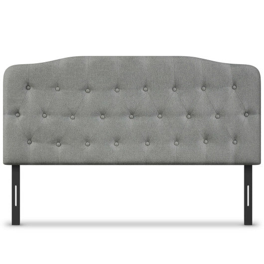 Queen Upholstered Headboard with Adjustable Heights-Light Gray