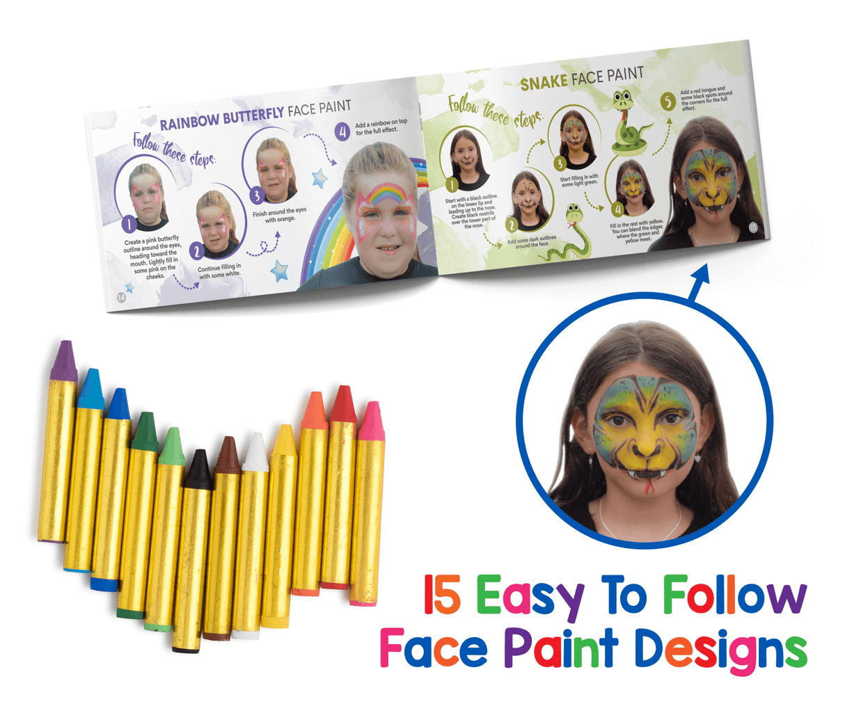 12 Face Paint Crayons Set by Dress Up America