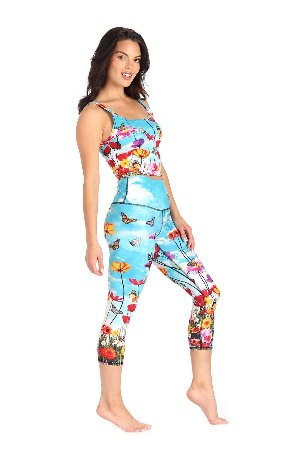 Flower Bomb Printed Yoga Crops by Yoga Democracy