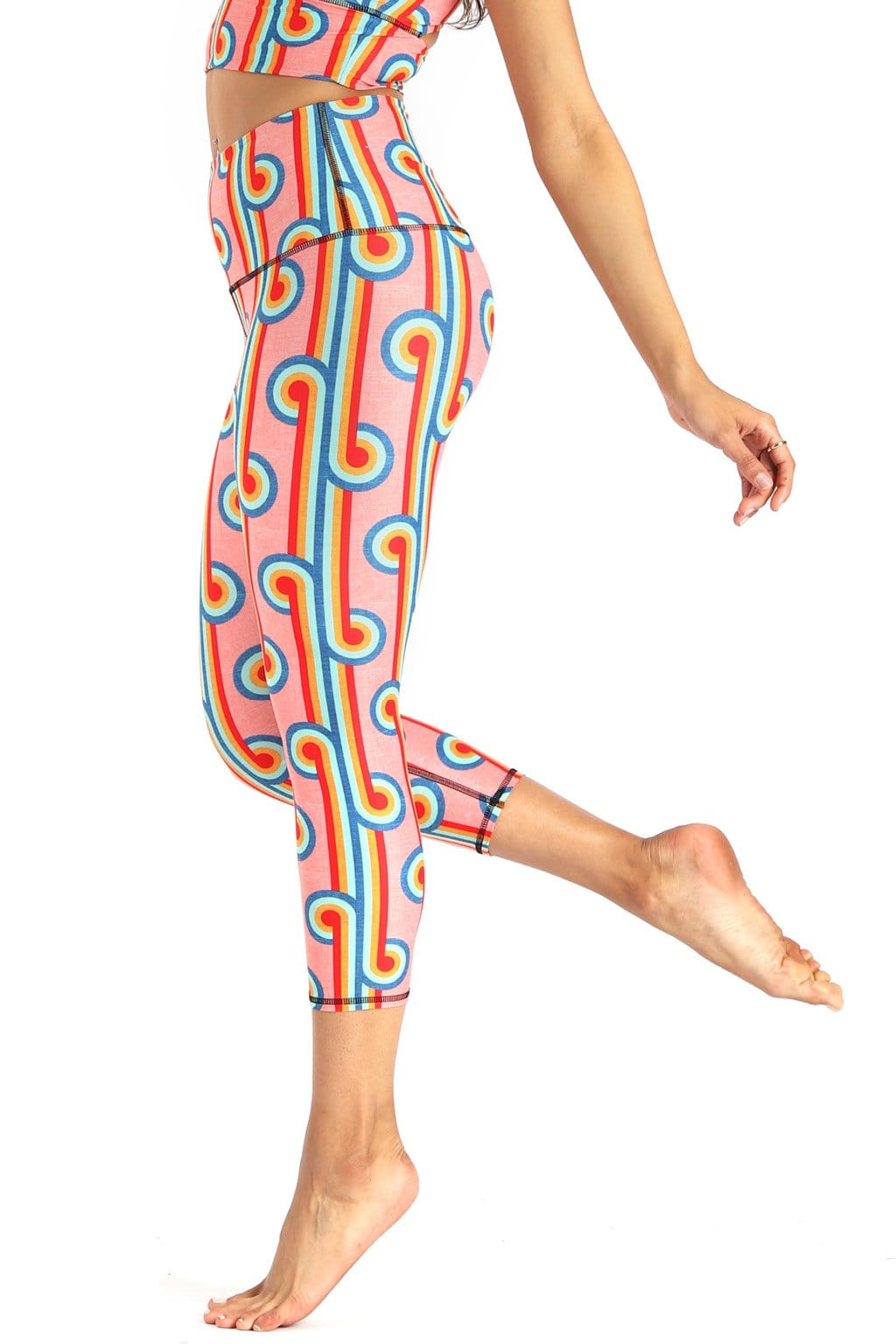 Rainbow Chaser Printed Yoga Crops by Yoga Democracy