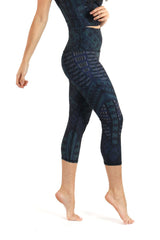 Warrior One Printed Yoga Crops by Yoga Democracy