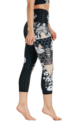 Beeloved Blackout Printed Yoga Crops by Yoga Democracy