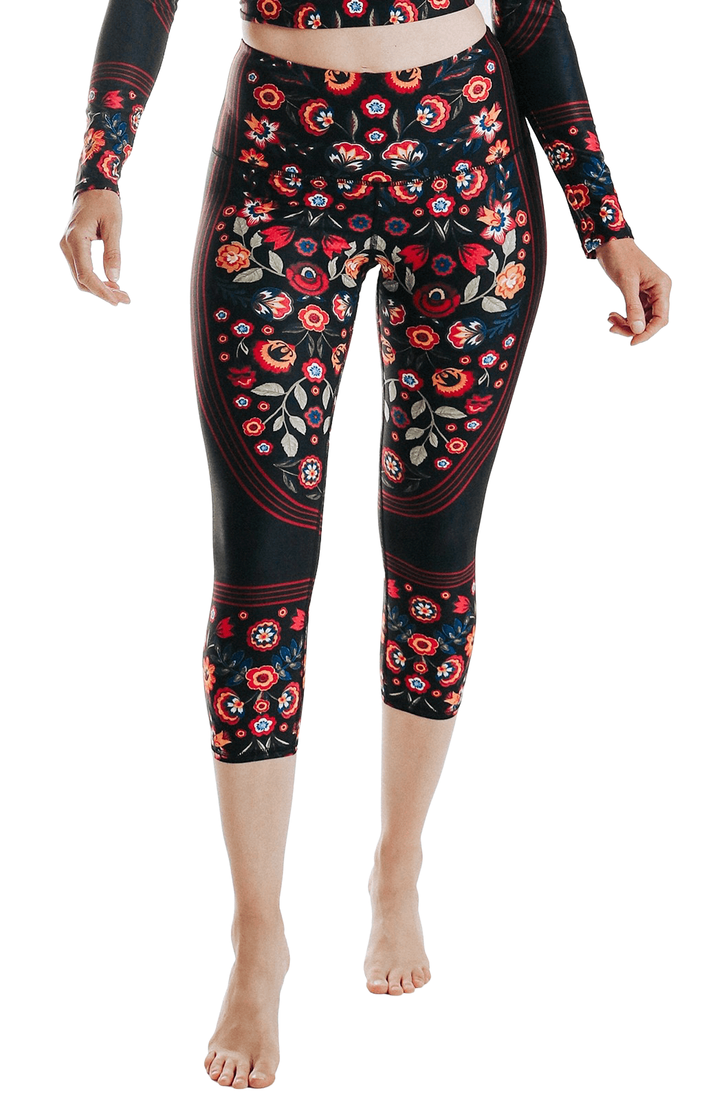 Folklore Printed Yoga Crops by Yoga Democracy