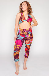 Indie Flow Printed Yoga Crops by Yoga Democracy