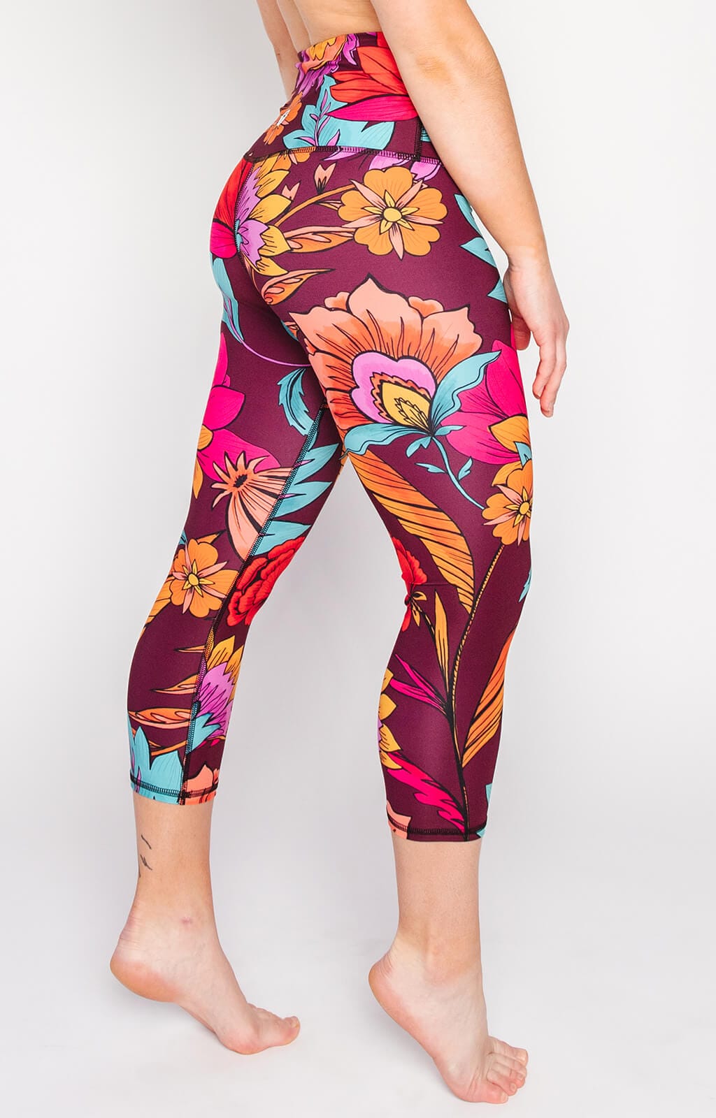 Indie Flow Printed Yoga Crops by Yoga Democracy