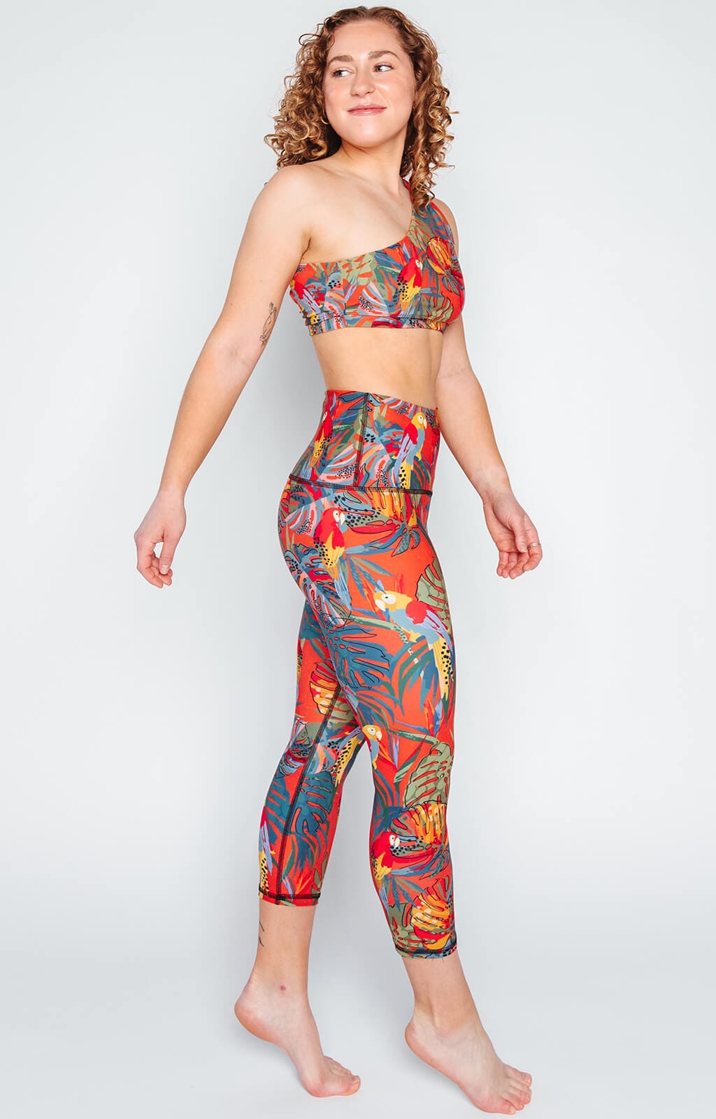 Tropical Paradise Printed Yoga Crops by Yoga Democracy