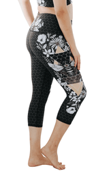 Beeloved Blackout Printed Yoga Crops by Yoga Democracy