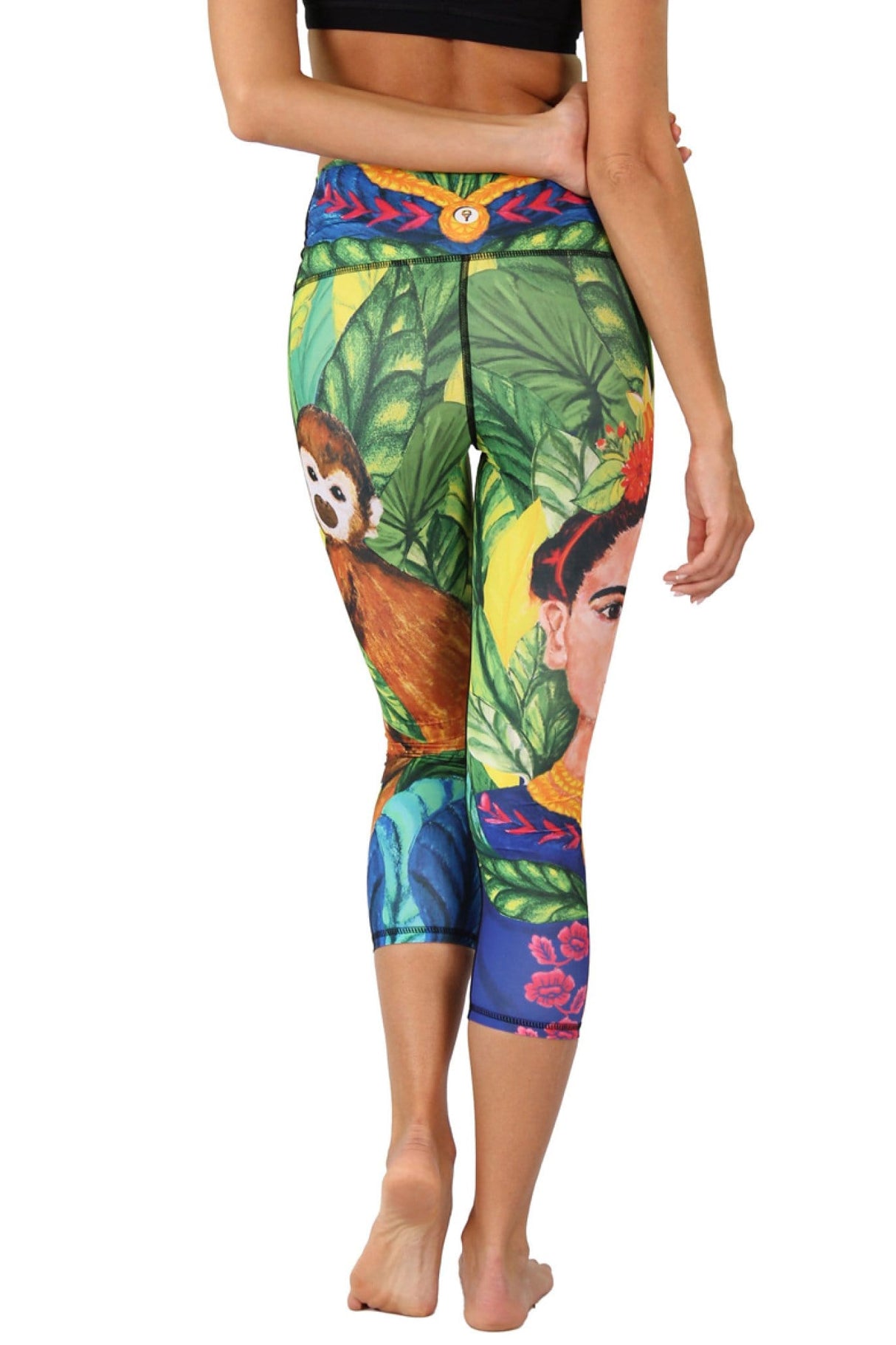 Frida Printed Yoga Crops by Yoga Democracy