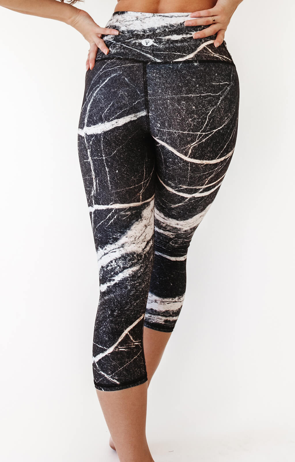 River Rock Printed Yoga Crops by Yoga Democracy