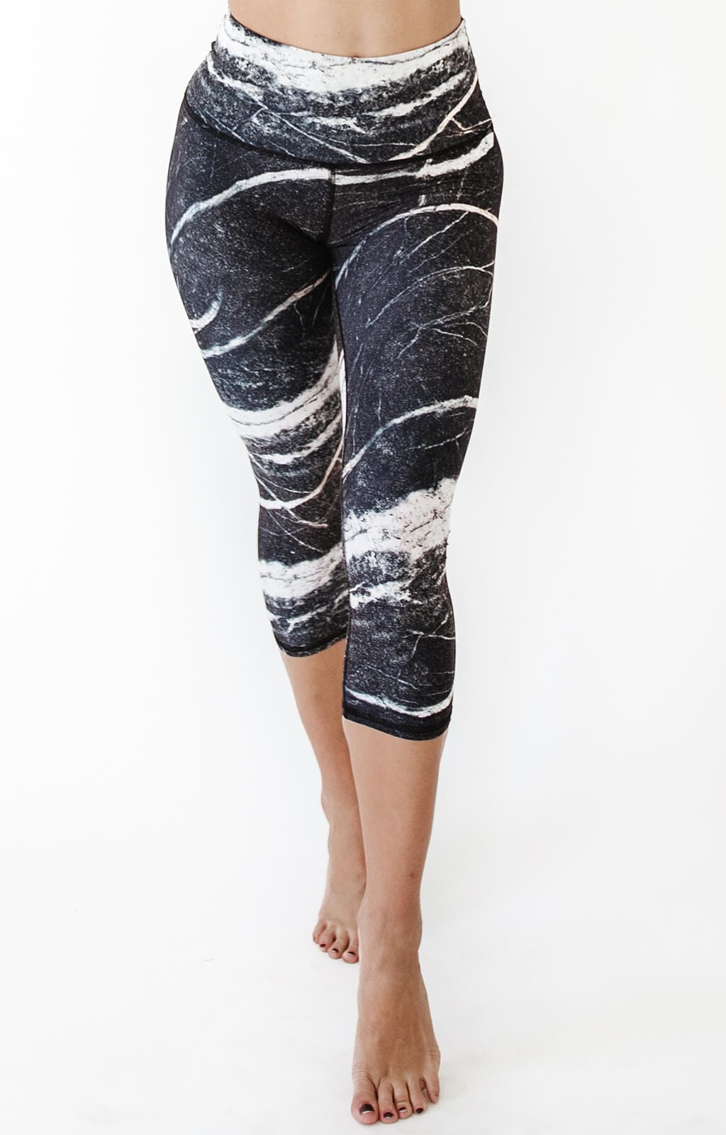 River Rock Printed Yoga Crops by Yoga Democracy