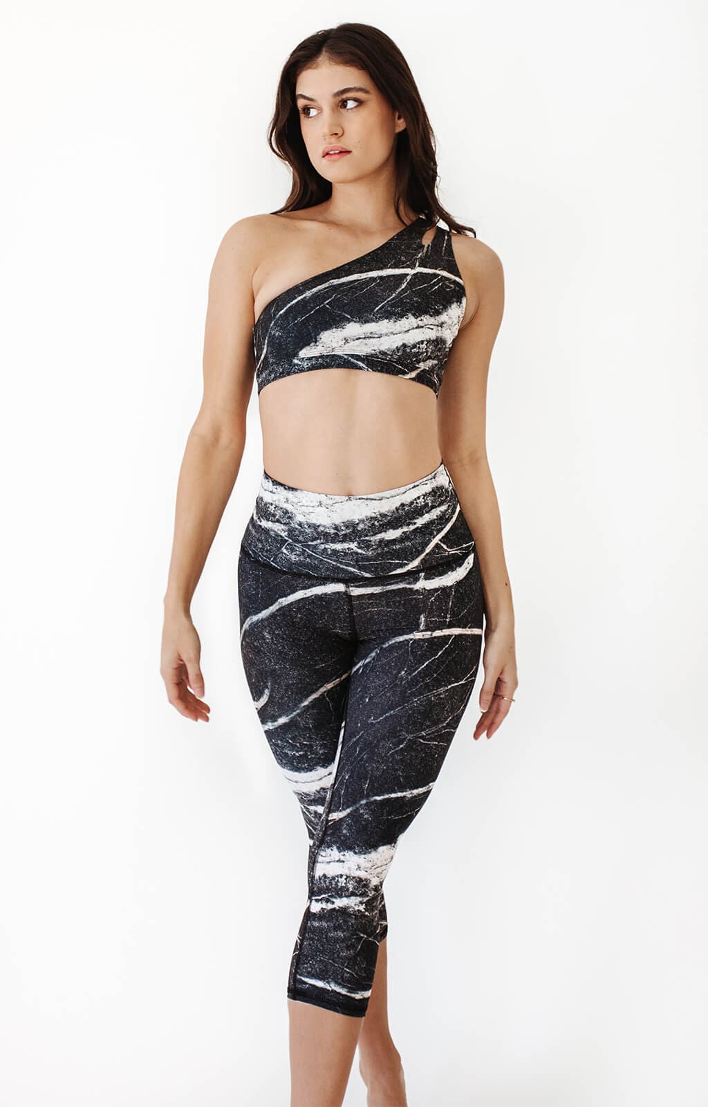 River Rock Printed Yoga Crops by Yoga Democracy