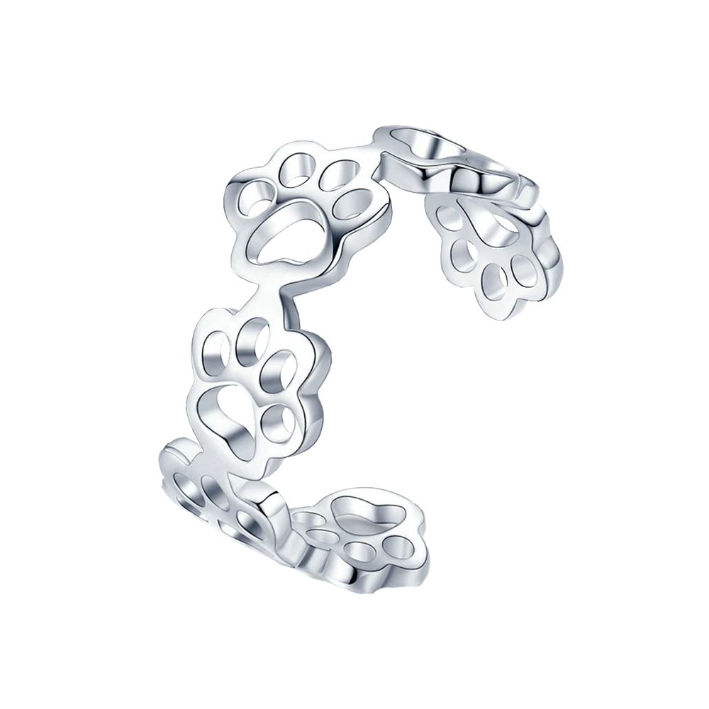 Cat & Dog Paw Ring - Sterling Silver Adjustable by PetWithMe