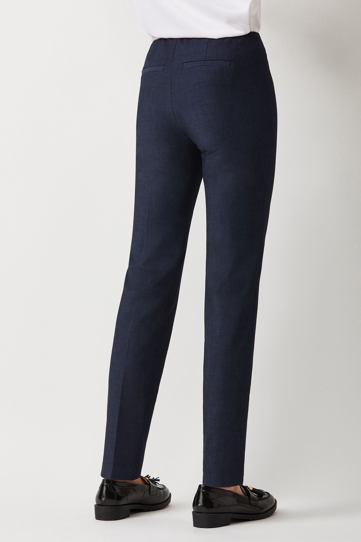 Ecru Designs Mid Waist Solid Stretch Crepe Pant by Curated Brands