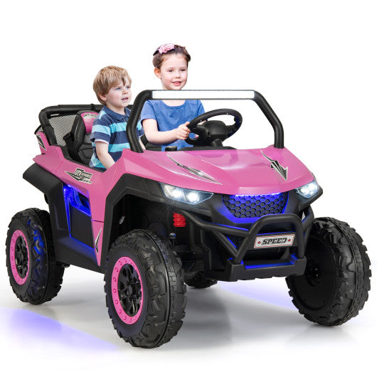 12V 2-Seater Kids Ride on UTV with Slow Start Function Music-Pink