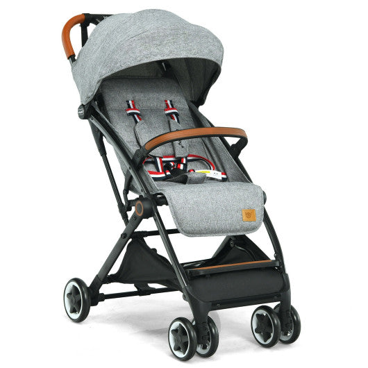 Lightweight Aluminium Frame Baby Stroller with Net-Gray