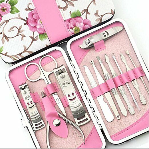 12PCS Pedicure / Manicure Set Nail Clippers Cleaner Cuticle Grooming Kit Case by Plugsus Home Furniture