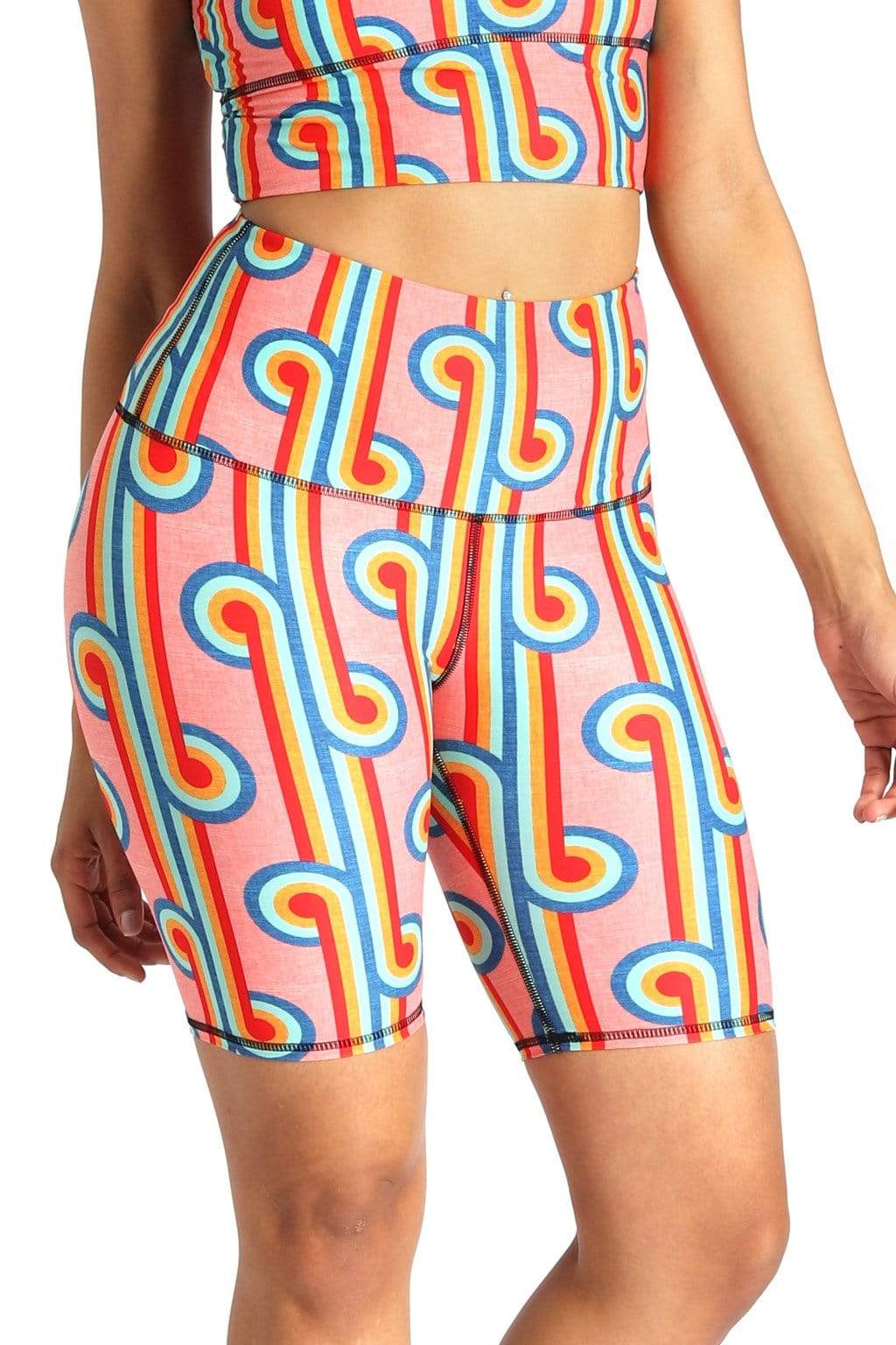 Biker Shorts in Rainbow Chaser by Yoga Democracy