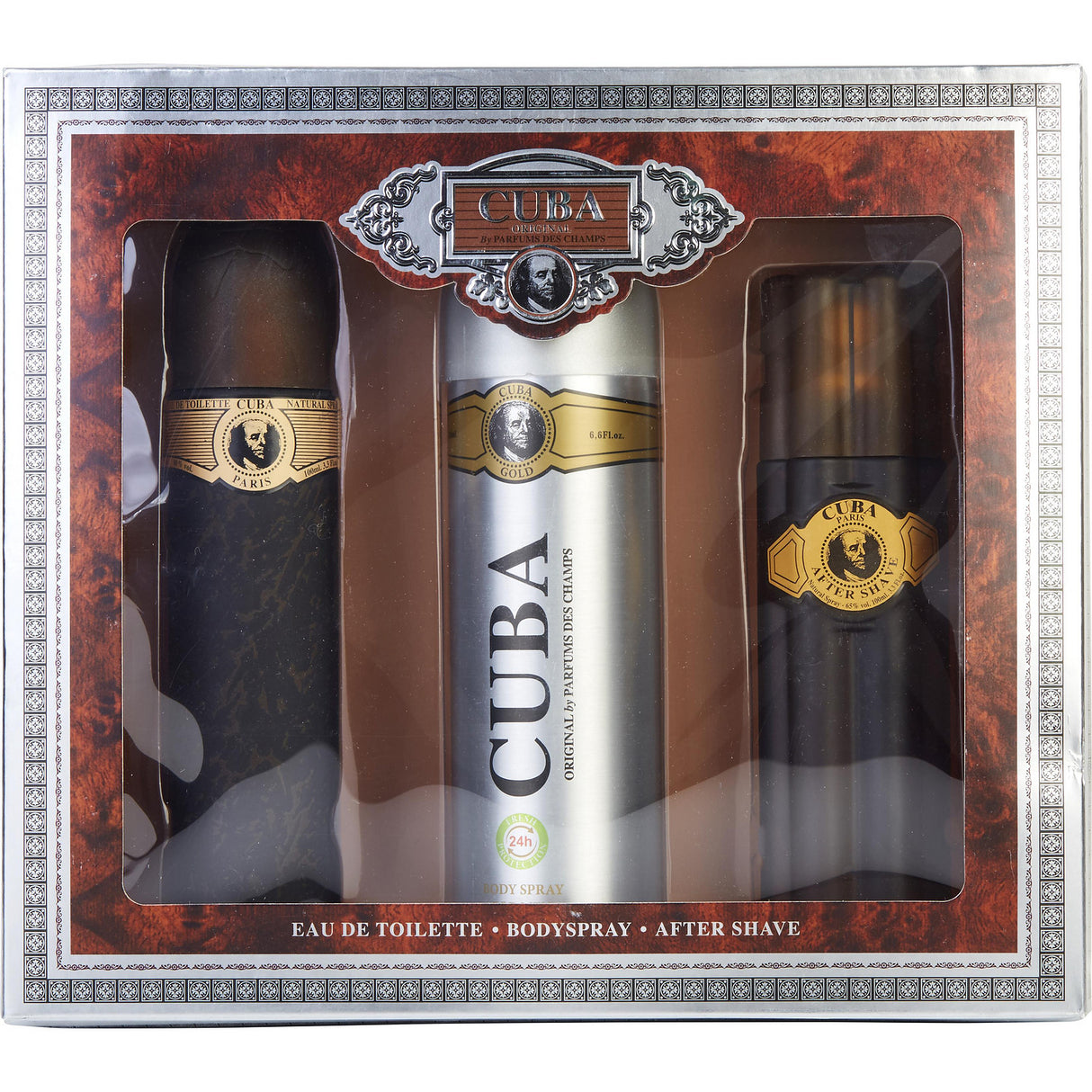 CUBA GOLD by Cuba - EDT SPRAY 3.3 OZ & AFTERSHAVE SPRAY 3.3 OZ & BODY SPRAY 6.6 OZ - Men