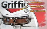 Piccolo Snare Drum 13" x 3.5" by GRIFFIN - 100% Poplar Wood Shell with Black Hickory Finish & Coated Drum Head - Drummers Acoustic Marching Kit by GeekStands.com