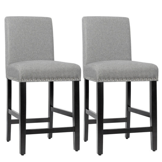 25 Inch Kitchen Chairs with Rubber Wood Legs-Gray