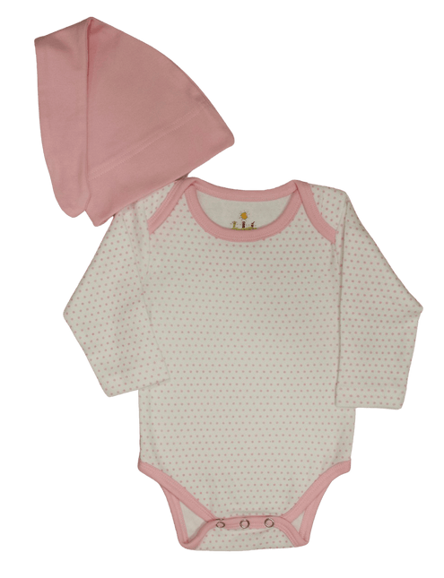 Snap Long Sleeve Body Suit & Hat- Available in 4 Colors by Passion Lilie