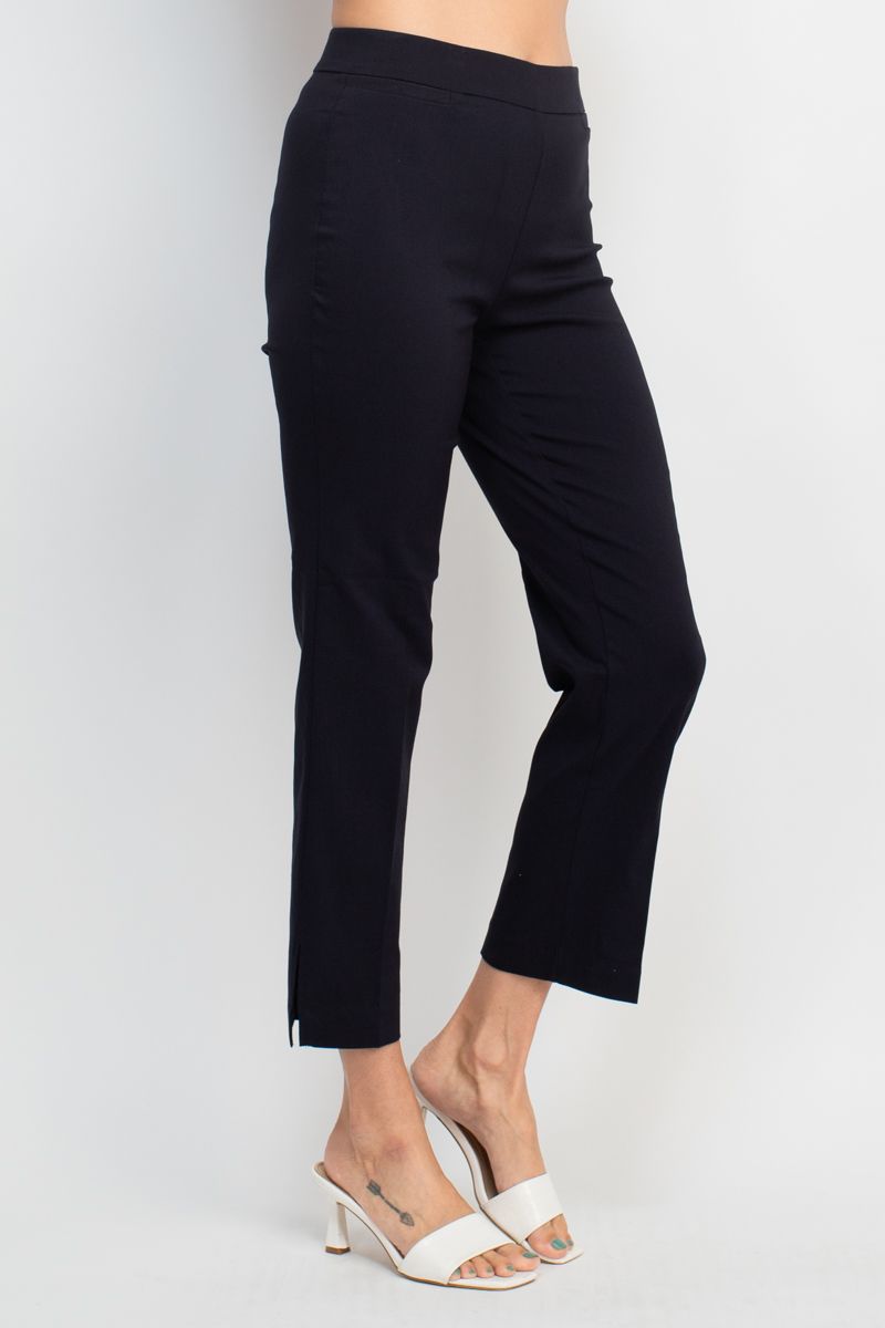 Counterparts banded mid waist slim leg stretch crepe pant by Curated Brands