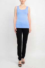 Alberto Makali Square Neck Sleeveless Solid Spandex Top by Curated Brands