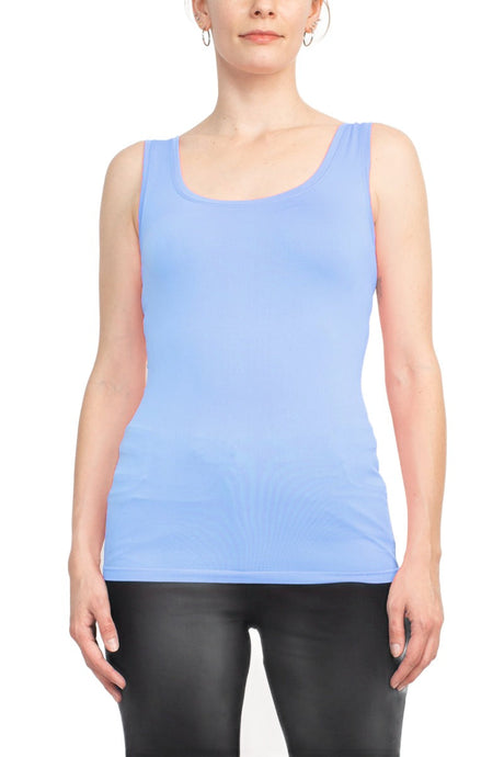 Alberto Makali Square Neck Sleeveless Solid Spandex Top by Curated Brands