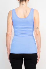 Alberto Makali Square Neck Sleeveless Solid Spandex Top by Curated Brands