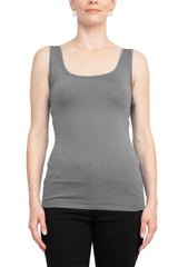 Alberto Makali Square Neck Sleeveless Solid Spandex Top by Curated Brands