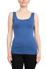 Alberto Makali Square Neck Sleeveless Solid Spandex Top by Curated Brands