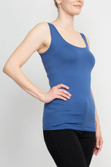 Alberto Makali Square Neck Sleeveless Solid Spandex Top by Curated Brands