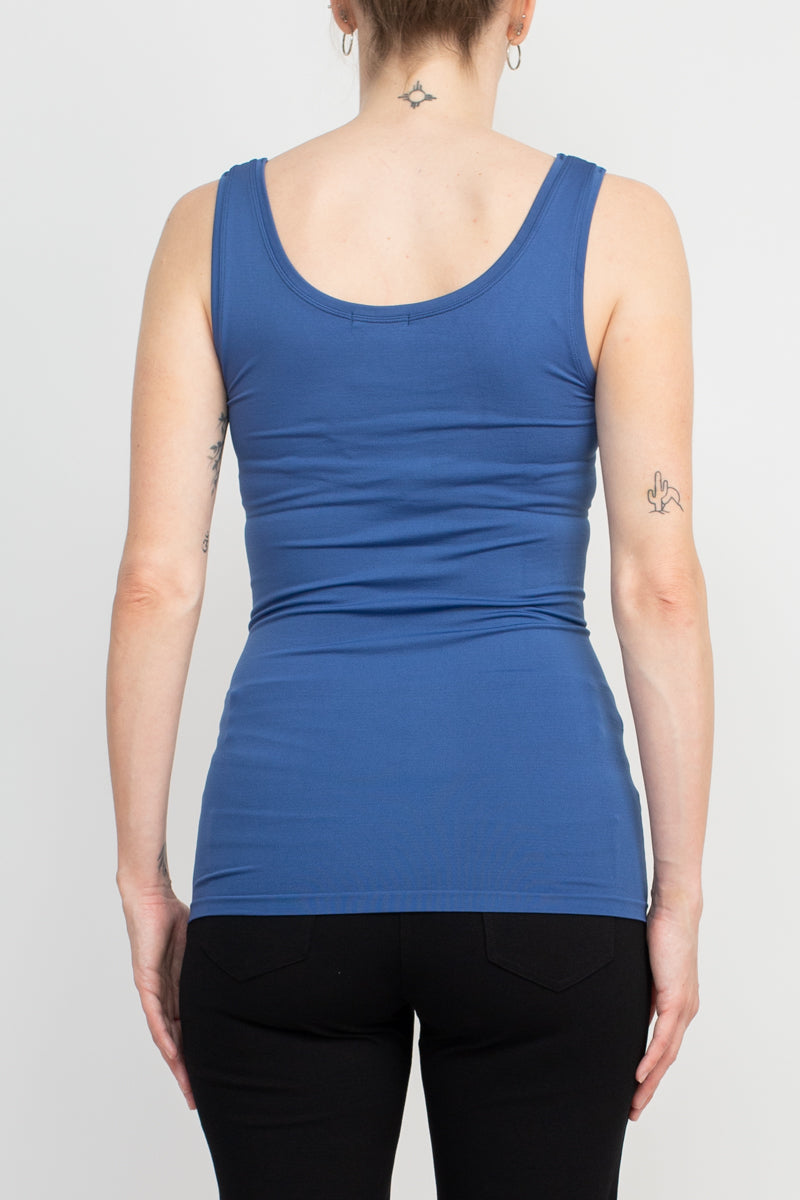 Alberto Makali Square Neck Sleeveless Solid Spandex Top by Curated Brands