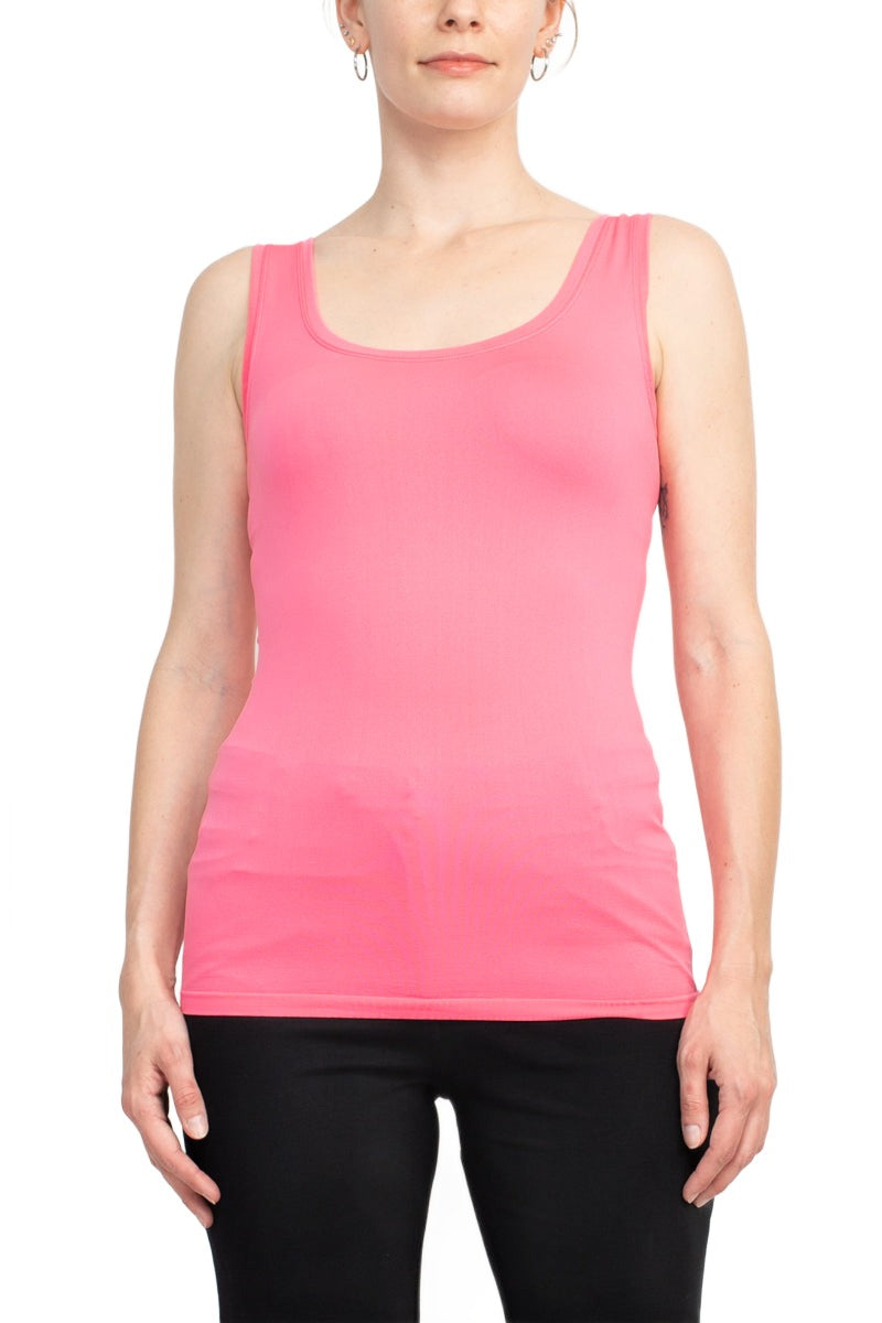 Alberto Makali Square Neck Sleeveless Solid Spandex Top by Curated Brands