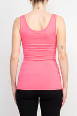 Alberto Makali Square Neck Sleeveless Solid Spandex Top by Curated Brands