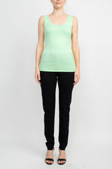 Alberto Makali Square Neck Sleeveless Solid Spandex Top by Curated Brands