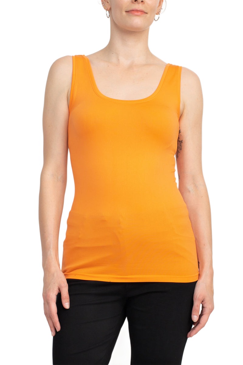 Alberto Makali Square Neck Sleeveless Solid Spandex Top by Curated Brands