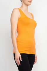 Alberto Makali Square Neck Sleeveless Solid Spandex Top by Curated Brands