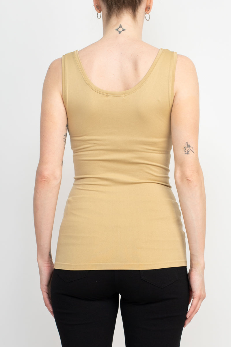 Alberto Makali Square Neck Sleeveless Solid Spandex Top by Curated Brands