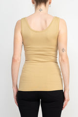 Alberto Makali Square Neck Sleeveless Solid Spandex Top by Curated Brands