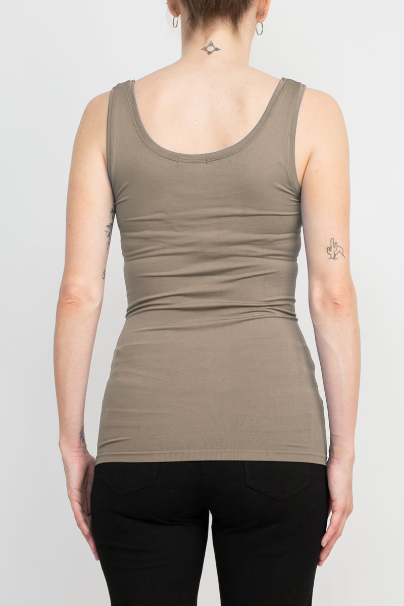 Alberto Makali Square Neck Sleeveless Solid Spandex Top by Curated Brands